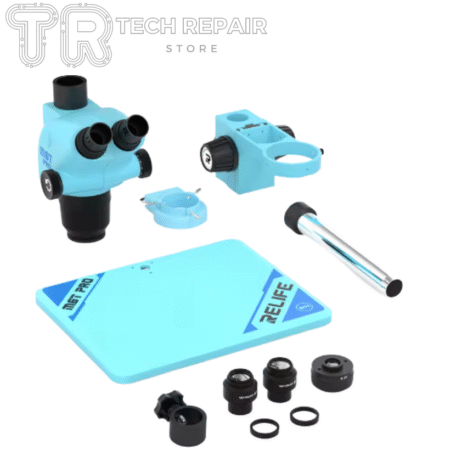 🔬 Trinocular RELIFE RL-M6T PRO B11 Celeste – Microscopio Profesional de Alta Precisión para Electrónica y Reparación SMD