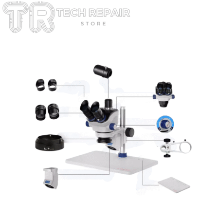🔬 Microscopio Trinocular Kaisi TX-350E WHITE – Alta Precisión para Electrónica, Reparación SMD y Laboratorios Técnicos